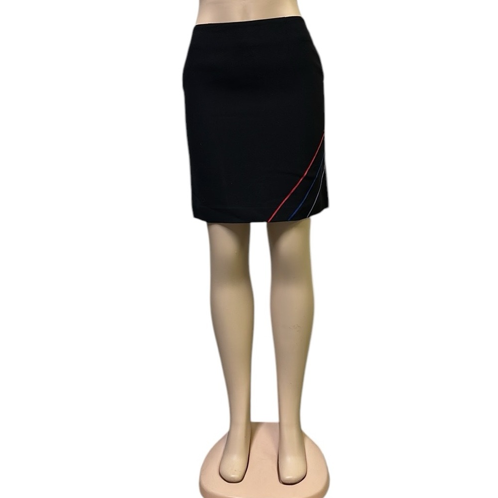 Petite Sophisticate Black Geometric Fully Lined Business Skirt Womens Size 4